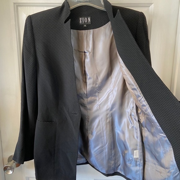Zion New York Blazer Black Single Button Size 4 - Picture 6 of 8